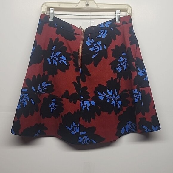 J Crew Firework, Red, Black,  & Blue floral skirt size 8 - Picture 1 of 9